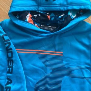 Under Armor hoodie- teal/navy/orange size med boys
